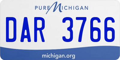 MI license plate DAR3766