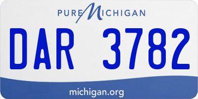 MI license plate DAR3782
