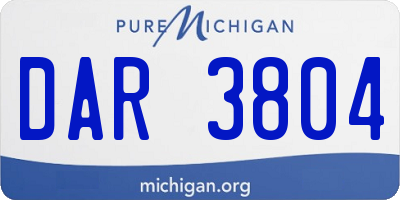 MI license plate DAR3804