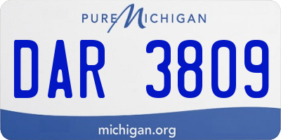 MI license plate DAR3809