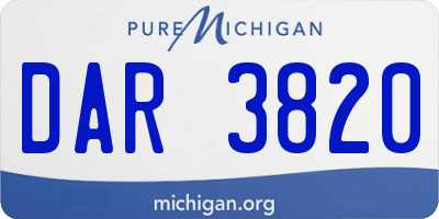 MI license plate DAR3820