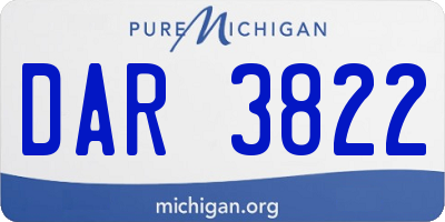 MI license plate DAR3822