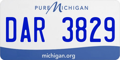 MI license plate DAR3829