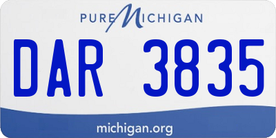 MI license plate DAR3835