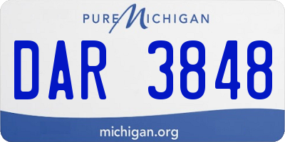 MI license plate DAR3848