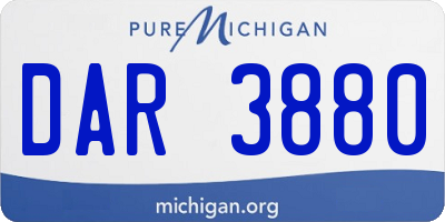 MI license plate DAR3880