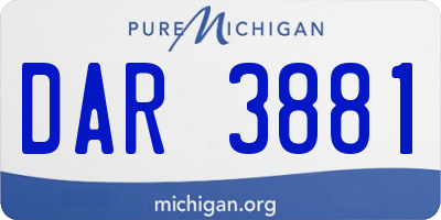 MI license plate DAR3881