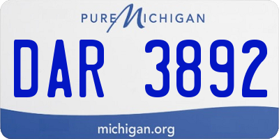 MI license plate DAR3892