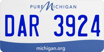 MI license plate DAR3924