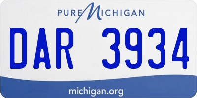 MI license plate DAR3934