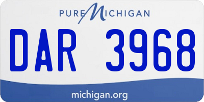 MI license plate DAR3968