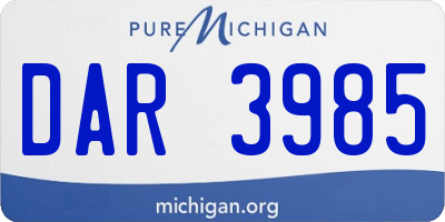 MI license plate DAR3985
