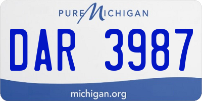 MI license plate DAR3987