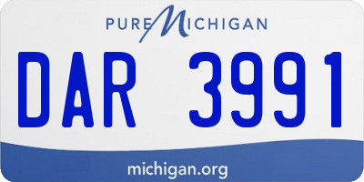 MI license plate DAR3991