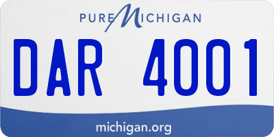 MI license plate DAR4001