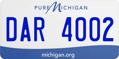 MI license plate DAR4002