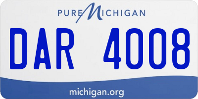 MI license plate DAR4008