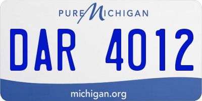 MI license plate DAR4012