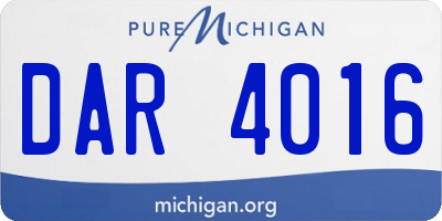 MI license plate DAR4016