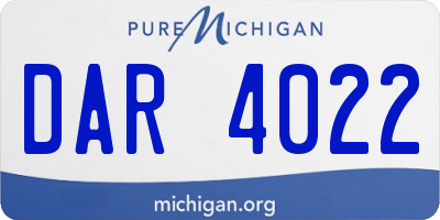 MI license plate DAR4022