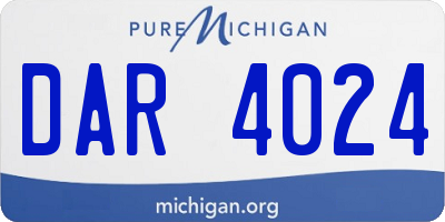 MI license plate DAR4024