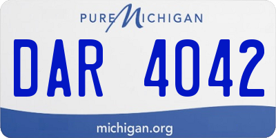 MI license plate DAR4042