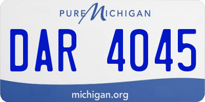 MI license plate DAR4045
