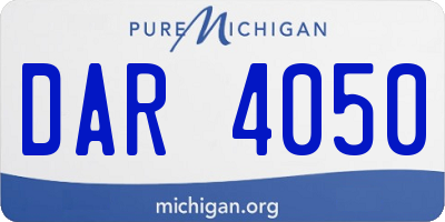 MI license plate DAR4050