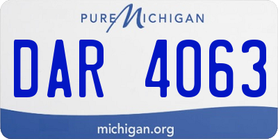 MI license plate DAR4063