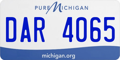 MI license plate DAR4065
