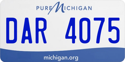 MI license plate DAR4075
