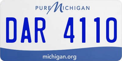 MI license plate DAR4110