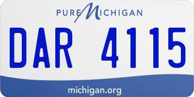 MI license plate DAR4115