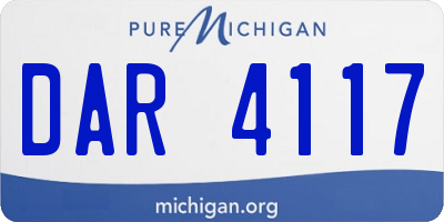 MI license plate DAR4117