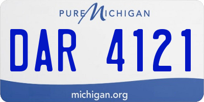MI license plate DAR4121