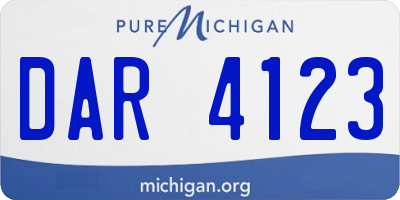 MI license plate DAR4123