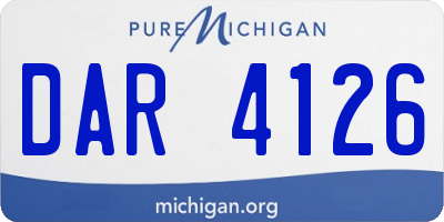 MI license plate DAR4126