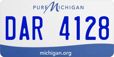 MI license plate DAR4128