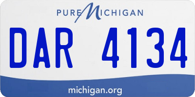 MI license plate DAR4134