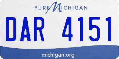 MI license plate DAR4151