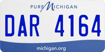 MI license plate DAR4164