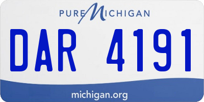MI license plate DAR4191