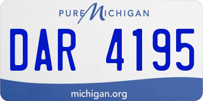 MI license plate DAR4195