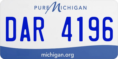 MI license plate DAR4196