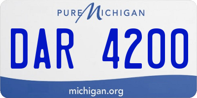 MI license plate DAR4200