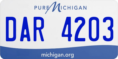 MI license plate DAR4203
