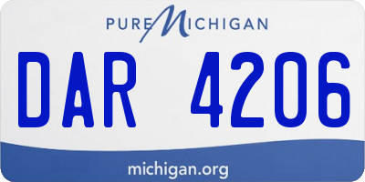 MI license plate DAR4206