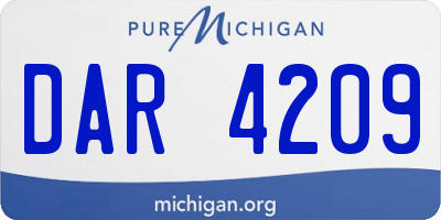 MI license plate DAR4209