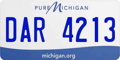 MI license plate DAR4213