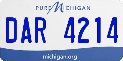 MI license plate DAR4214